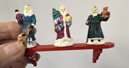 Three Santa Red Shelf ala077