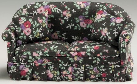 Sofa With Pillows, Black Floral cla10956
