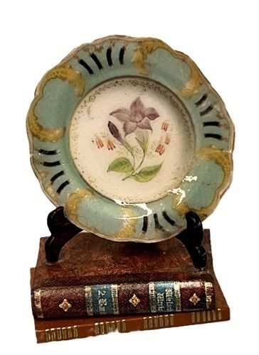 Stack of Books with Plate in Holder mc1985x