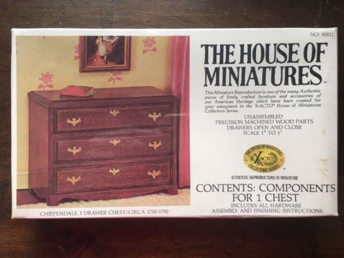 The House Of Miniatures Chippendale 3 Drawer Chest no40011