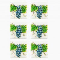 Tiles w/ Grape Pattern - 6 Pc 1.791/5