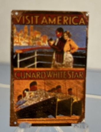 Tin Sign Cunard's Visit America fc0081