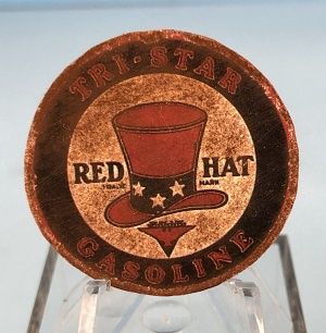 Tin Sign Red Hat Gasoline fc0201