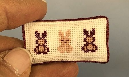 Triple Rabbit Pillow by Pat Wakefield mc05096