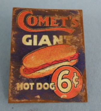 Tin Sign Comet's Giant Hot Dog fc0011