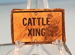 Tin Sign Cattle Crossing fc0214