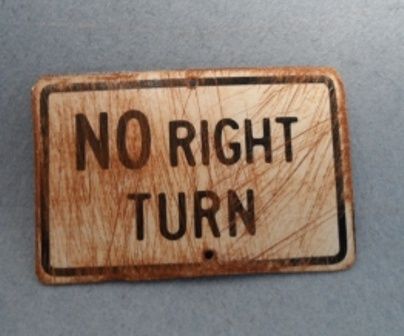 Tin Sign No Right Turn fc0122