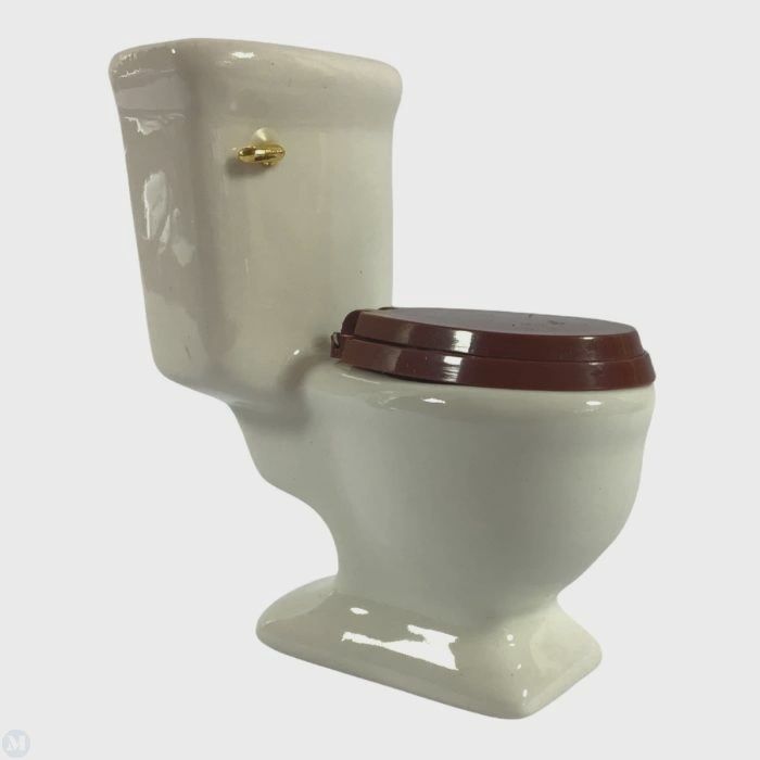 Toilet White with Brown Lid df026a
