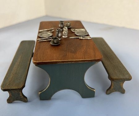 Trestle Table with Benches ala491-1