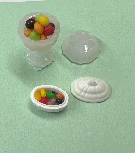 Two Jars with Lids and Jelly Beans mc00546