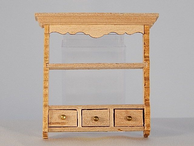 Unfinished Shelf with 3 Drawers vm1119