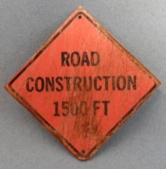 Tin Sign Road Construction 1500 ft fc0110