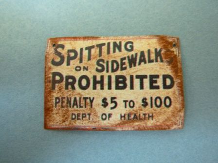 Tin Sign Spitting on Sidewalk... fc017