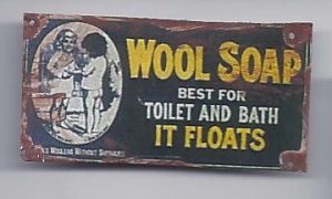 Tin Sign Wool Soap fc030