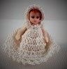 Tiny Porcelain Doll in White Crochet cmd002