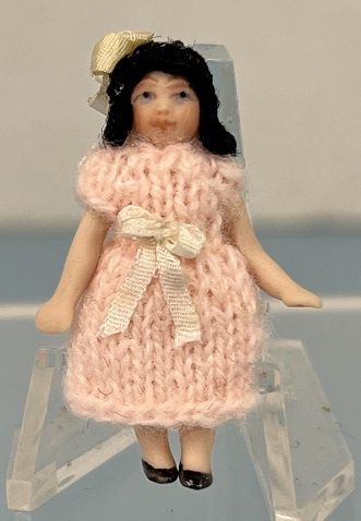 Tiny Wigged Doll in Knit Dress mc949x