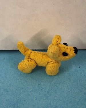 Tiny Yellow Stuffed Dog wb1015