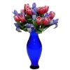 Tulips and Irises in a Blue Vase bdr168