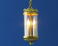 Two-Light Brass Enclosed Hanging Fixture HA-308