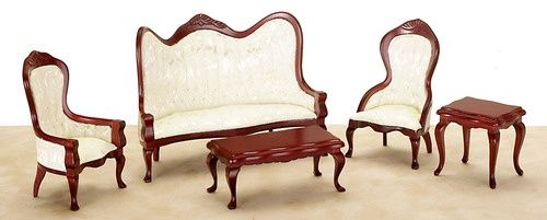 Victorian Living Room Set, Mahogany, 5pc AZT0128