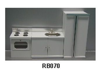 Three Piece White Modern Kitchen RB070