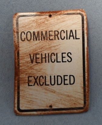 Tin Sign Commercial Vehicles Excluded fc0125