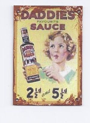 Tin Sign Daddies Favorite Sauce fc14