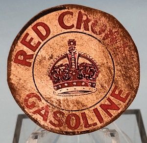 Tin Sign Red Circle Gasoline fc0185