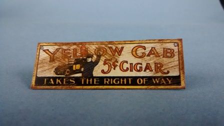Tin Sign Yellow Cab Cigar fc182