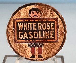 Tin Sign White Rose Gasoline fc0195