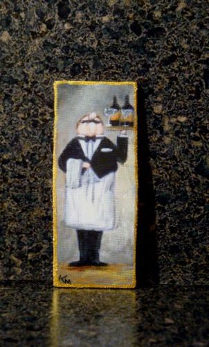 TINY Painting "The Butler" Kitchen Wine Dining, by K.Manuel aceo1517
