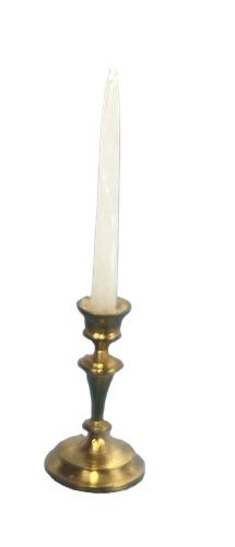 Tretter's Fine Brass Candlestick with Candle cn0261