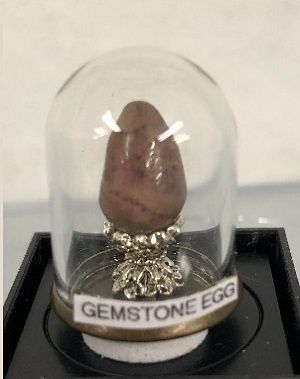 Turtle Jasper Gemstone Rock Egg in Glass Dome kkk0029