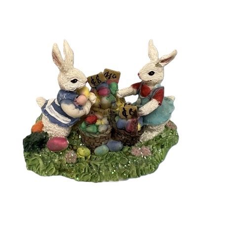 Two Bunnies with Baskets of Eggs mc488x