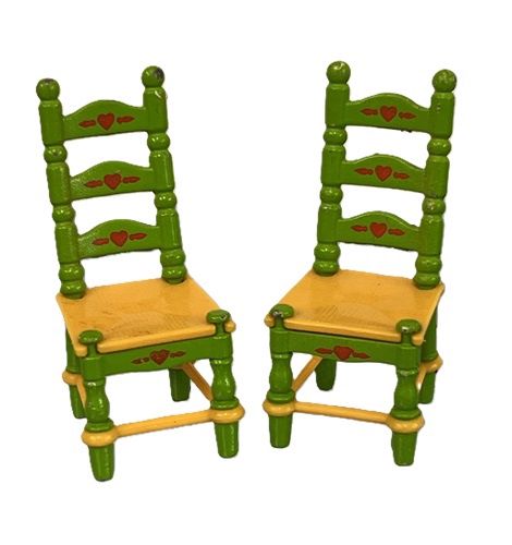Two Green Chairs with Heart Accents MC19x