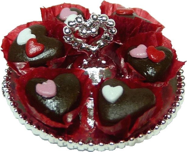 Valentine Petit Fours on a Silver Serving Tray bdk2641