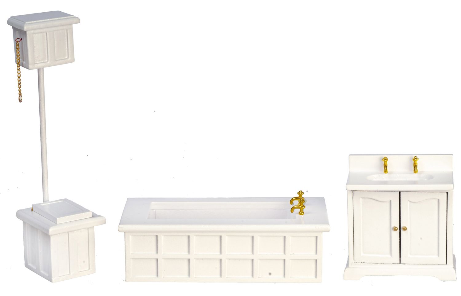 AZD6408 Victorian Bath Set/3/White