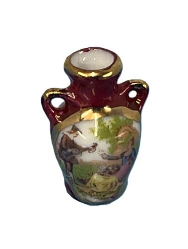 Tiny "Couple Courting" Vase with Gold Trim cn2033