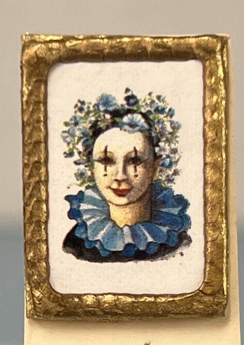 Tiny Framed Picture of a Clown mc031566