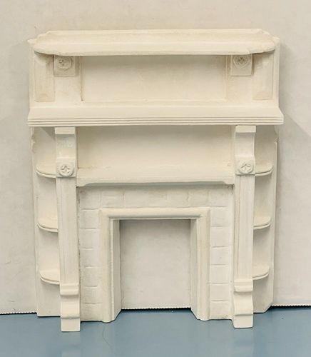 Victorian Mirrored Fireplace, White law1885