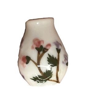 Vase with Pink and Green on White Background cn440