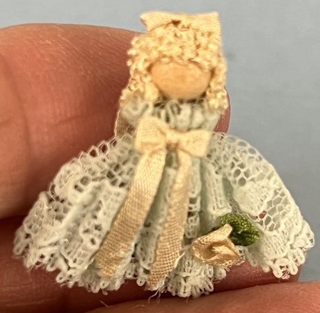 Vintage Bead Doll in Blue Lace Dress with Rose beaddoll2