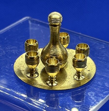Vintage Brass Wine and Goblets mc04976