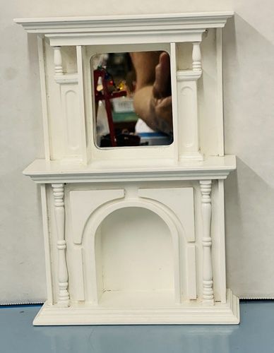 Vintage white fireplace with mirror 10000229