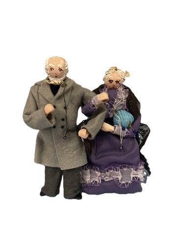 Vintage Wooden Bead Head Couple MC1750x