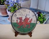 Wales Wall Clock Miniature Wooden Plaque 1:12 scale lcd2300
