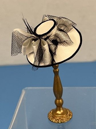 White and Black Derby Hat JG005
