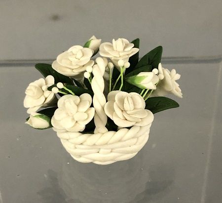 White Basket of White Flowers mc01984