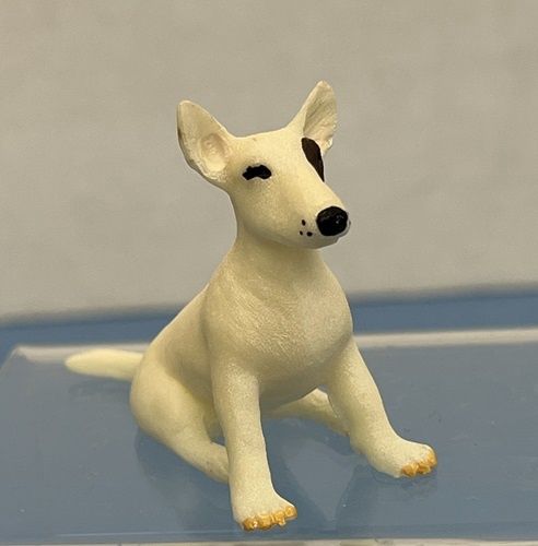 White Bull Terrier w/Brown Eye Patch mc254x
