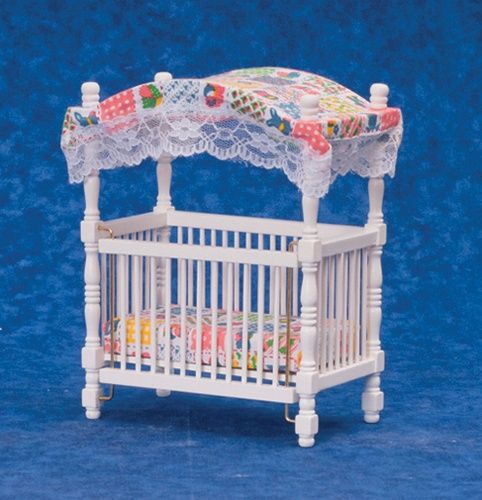 White Canopy Crib D5293